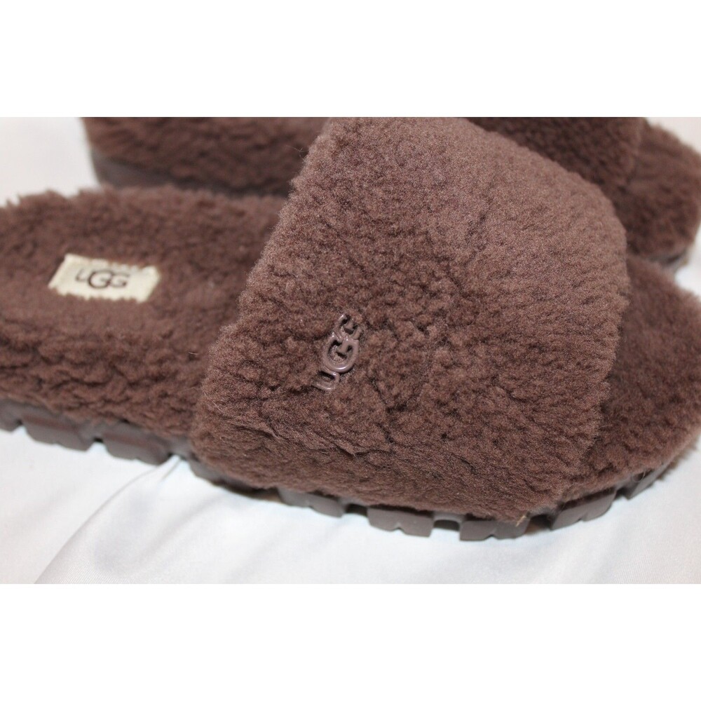 UGG WOMEN'S COZETTA CURLY SHEARLING SLIDES SLIPPERS NEW! BROWN - Picture 5 of 6